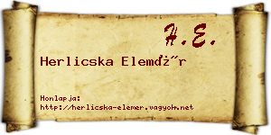 Herlicska Elemér névjegykártya